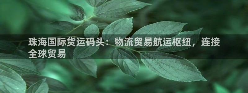 尊龙人生就是博网站下载：珠海国际货运码头：物流贸易航运枢