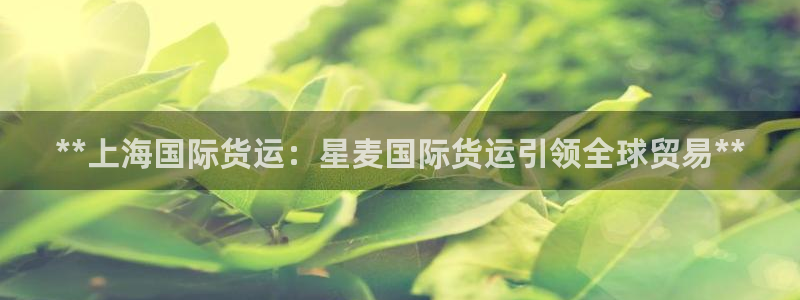 尊龙人生就是博登录准认来就送38：**上海国际货运：星麦