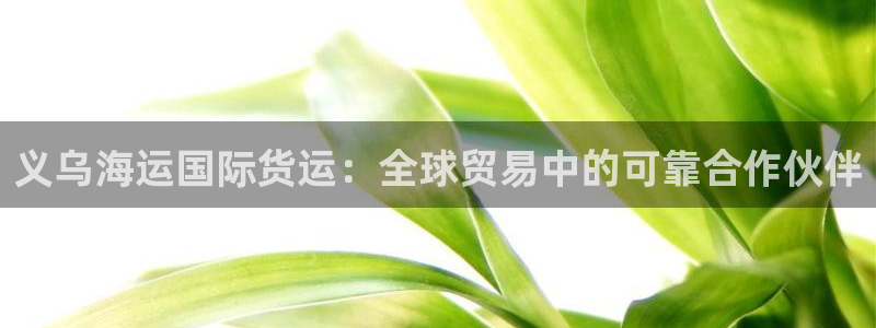 尊龙人生就是博现金：义乌海运国际货运：全球贸易中的可靠合